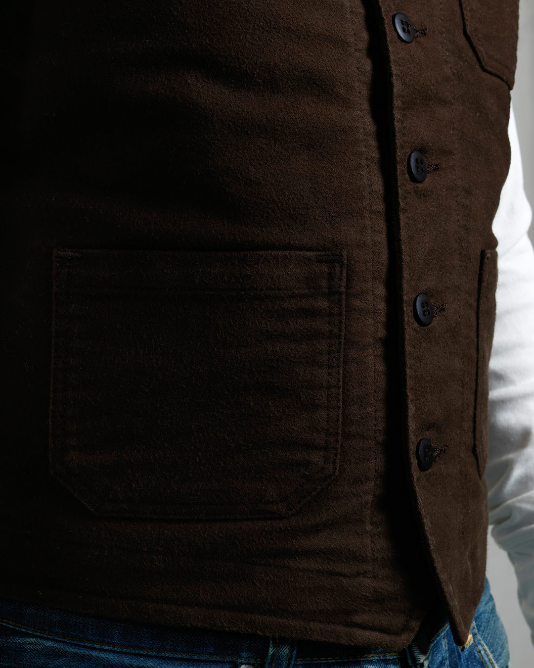 1937 Roamer Vest Moleskin soil brown