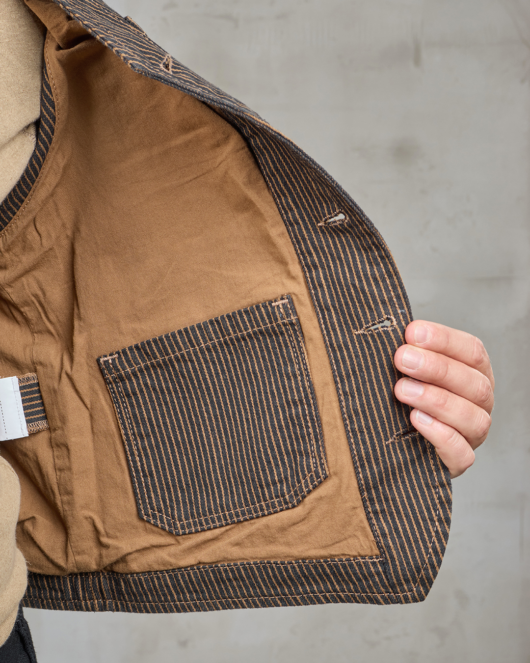 1937 Roamer Vest hickory stripe brown