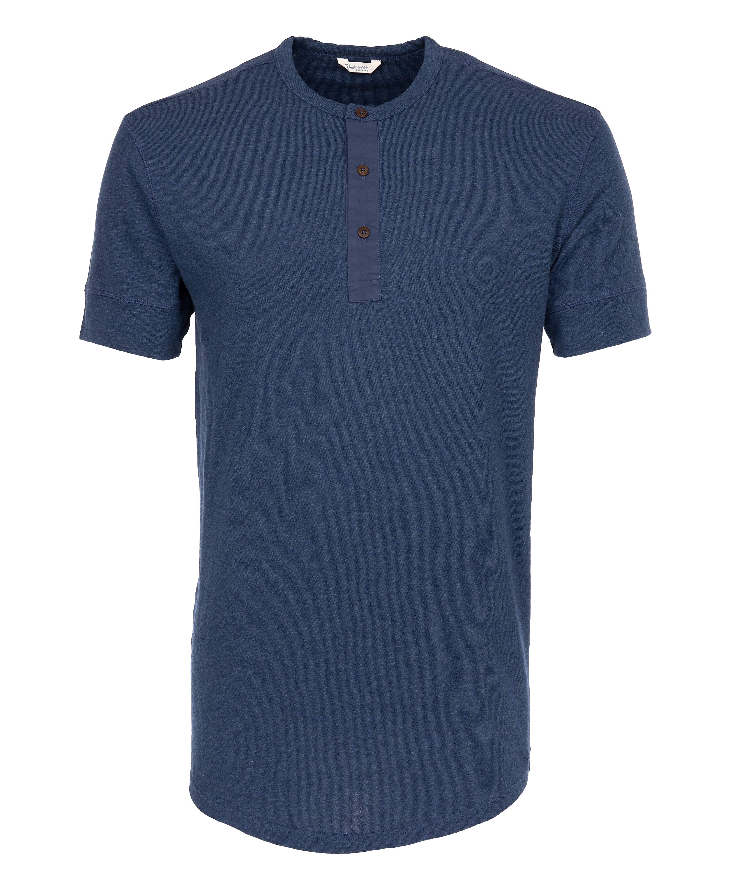 1927 Henley Shirt short sleeve indigo melange