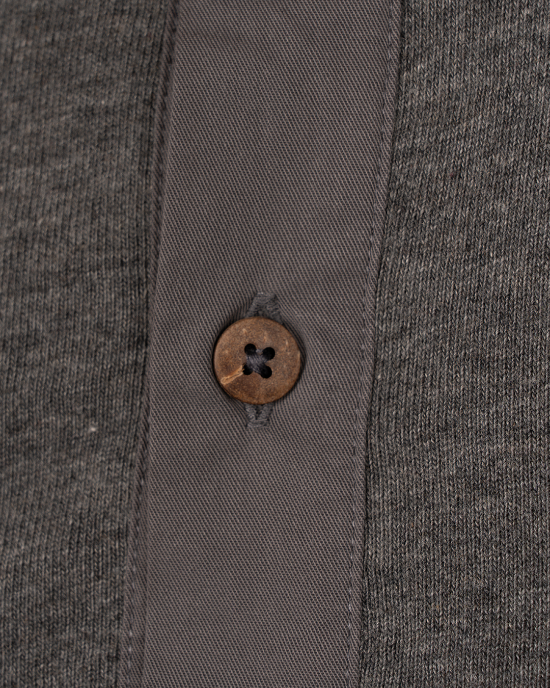 1927 Henley Shirt Long Sleeve Grey Melange